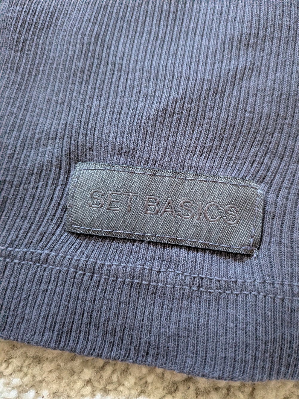 SET Active Ribbed Racerback Tank Top - Charcoal - Picture 3 of 5